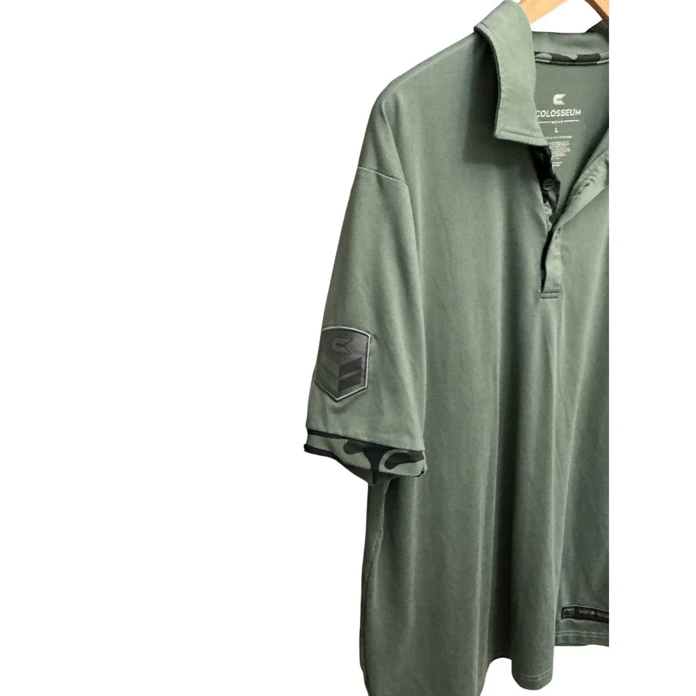 Colosseum Iowa‎ Hawkeyes OHT Military Appreciation Polo Shirt Green Mens Large